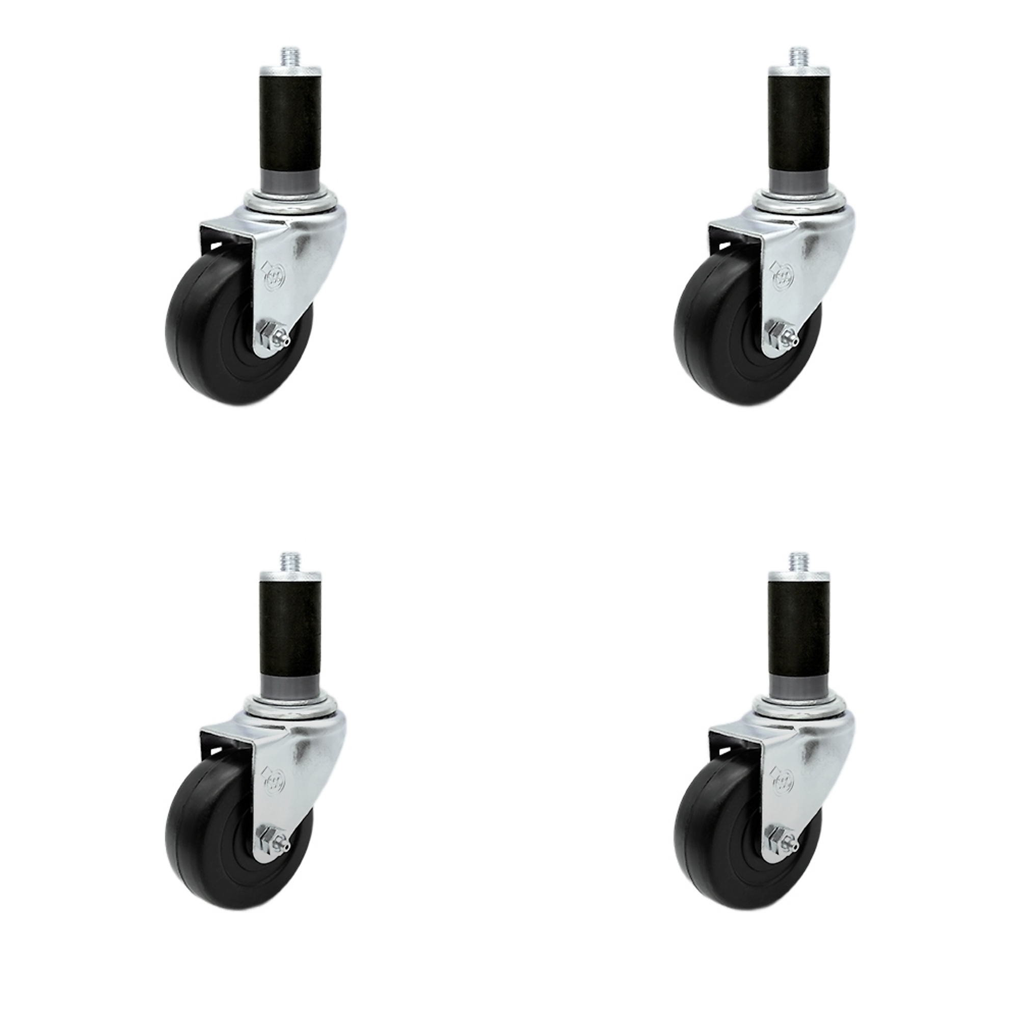 Service Caster, 3 1/2in. x 1 1/4in. Stem Casters, Wheel Diameter 3.5 in, Caster Type Swivel, Package (qty.) 4, Model# SCC-SSEX20S3514-HRS-MTG45-4